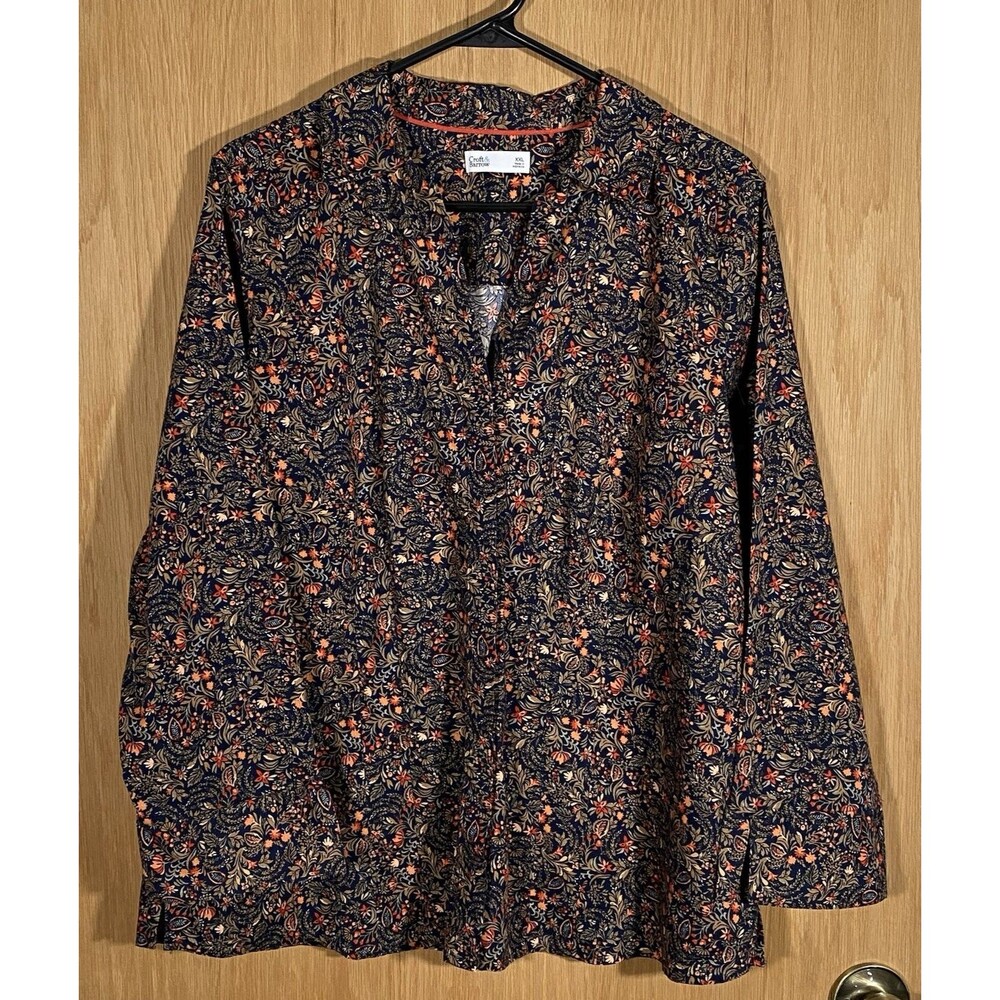 Women's 2X Button Down Top Long Sleeve Fall Autumn Colors Stretch Career Casual